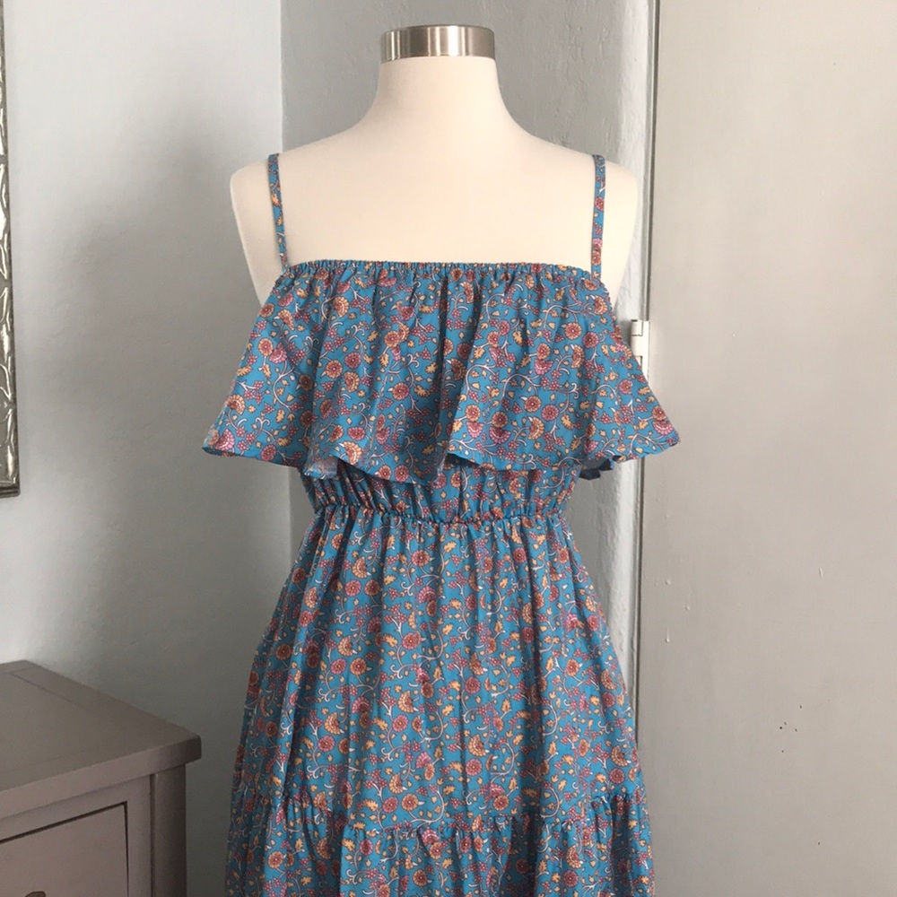 Blue flora maxi dress